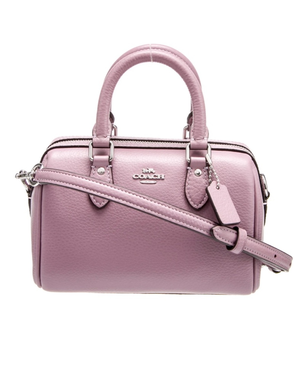 Coach Top Handle Bag Purple Leather